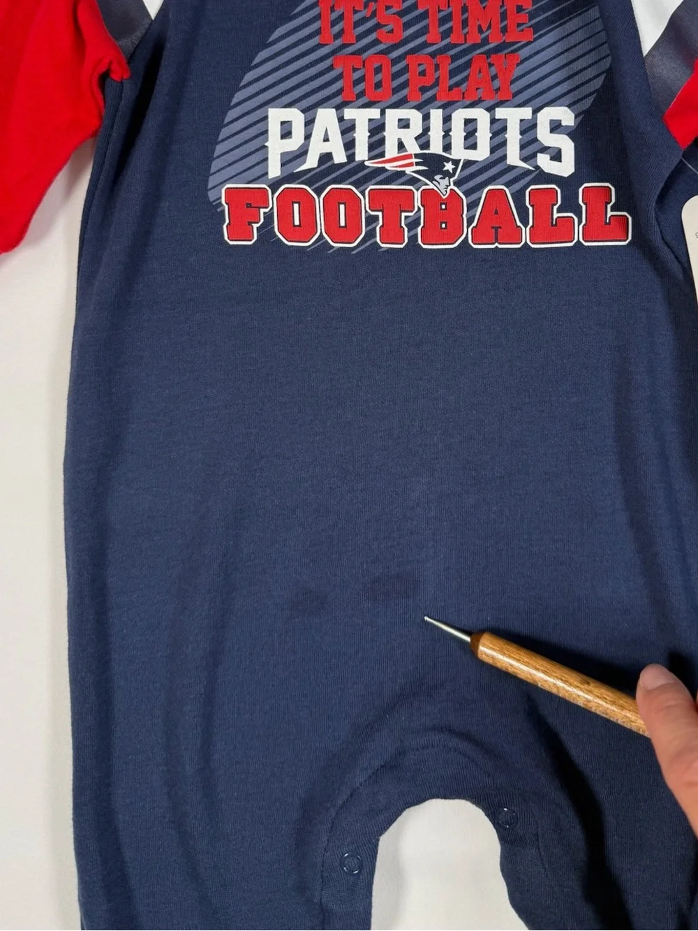 NWT‎ NFL TEAM APPAREL X GERBER New England Patriots Sleep 'n Play Coverall 3-6M
